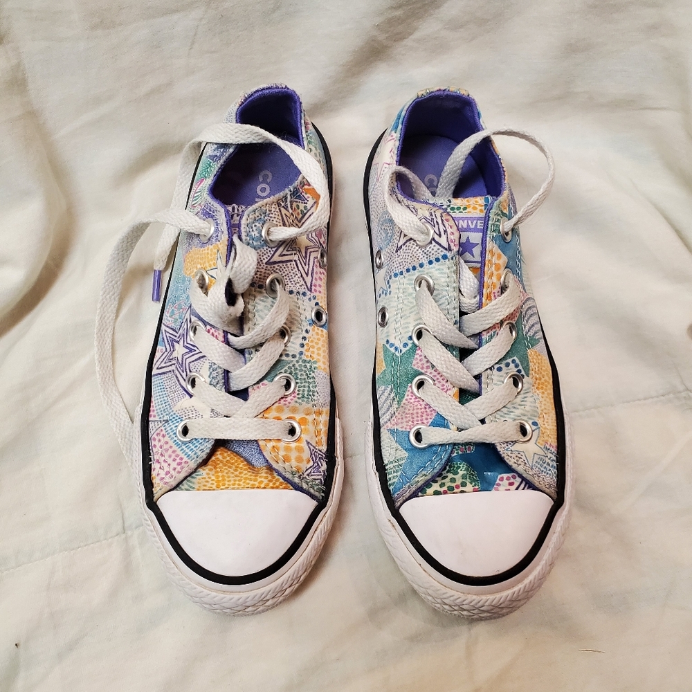 Converse All Star Kids' Colorful Star Patch Sneakers Size 13